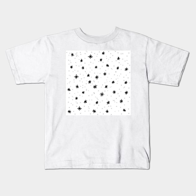 Dots and stars in black and white Kids T-Shirt by bigmoments